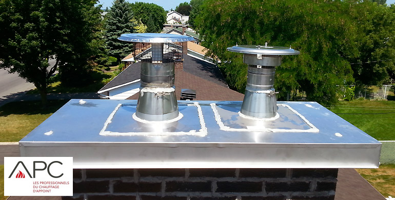 Sweeper, full chimney sweeping, visual chimney inspection, stainless steel liners, chimney caps, chimney crown cover installation, fireplace doors, fireplace doors, built-in woodstove, built-in woodstove, interior chimney restoration, exterior chimney restoration for Montreal, West-Island, East of Montreal, North Shore, Laval, South Shore, Longueuil.